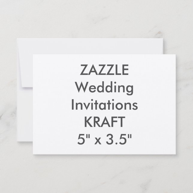 Invitations de mariage KRAFT 100lb 5 po x 3,5 po (Devant)