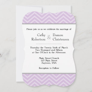 Invitations de mariage Lavender Chevron