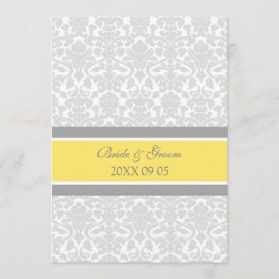 Invitations de mariage Lemon Grey Damask