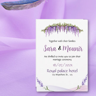 Invitations de mariage : lilas Elegance