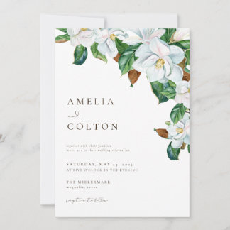 Invitations de mariage Magnolia Fleur Blanche du S