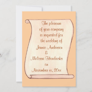 Invitations de mariage marron et beige