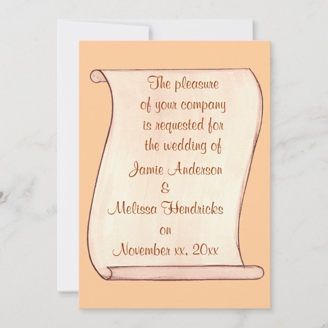 Invitations de mariage marron et beige (Devant)
