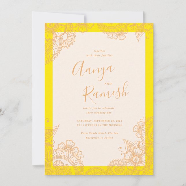Invitations De Mariage Mehndi (Devant)