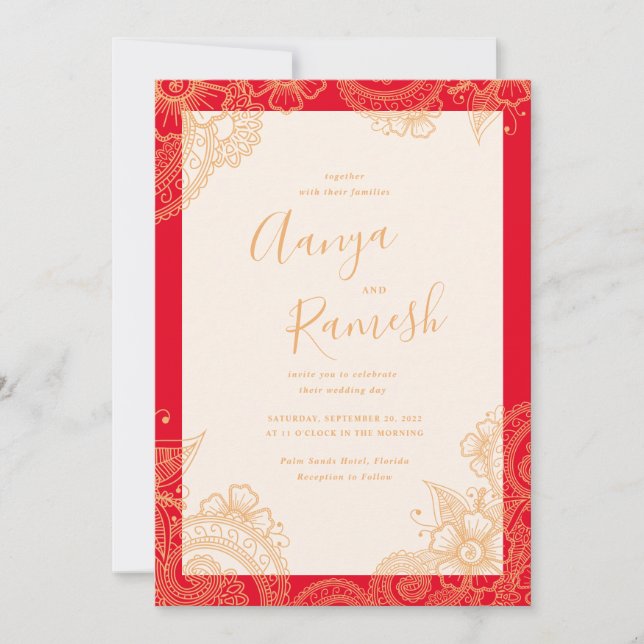 Invitations De Mariage Mehndi (Devant)