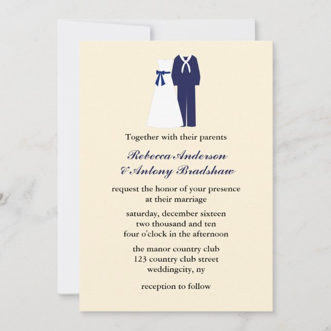 Invitations de mariage militaire (Devant)