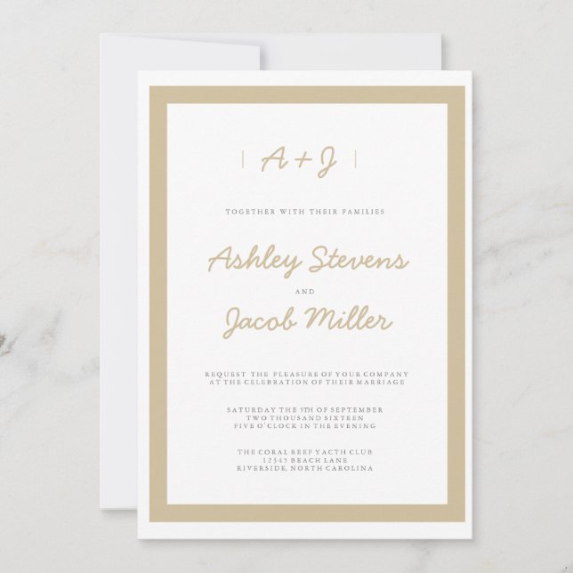 Invitations de mariage minimalistes | MARIAGE (Devant)