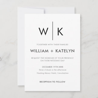 Invitations de mariage minimalistes modernes 