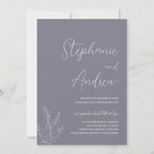 Invitations de mariage minimalistes violettes