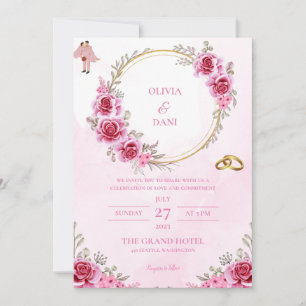 INVITATIONS DE MARIAGE modèle EN LIGNE avec fronti
