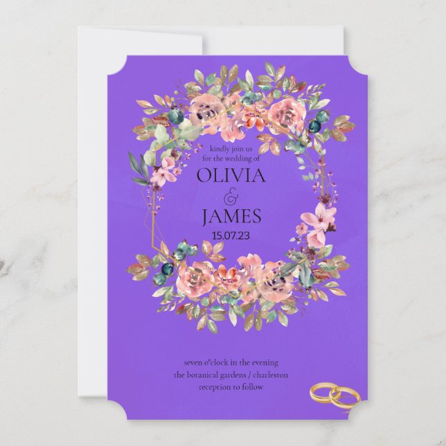 INVITATIONS DE MARIAGE modèle EN LIGNE avec fronti (Devant)