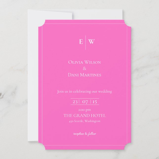 INVITATIONS DE MARIAGE modèle EN LIGNE avec fronti (Devant)
