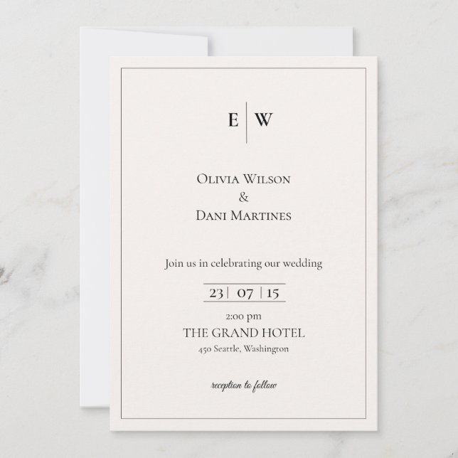 INVITATIONS DE MARIAGE modèle EN LIGNE avec fronti (Devant)