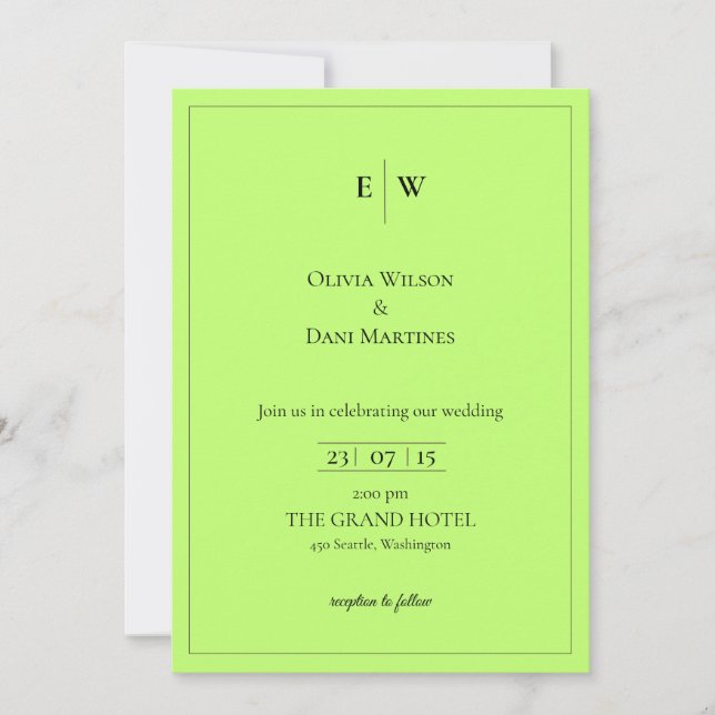 INVITATIONS DE MARIAGE modèle EN LIGNE avec fronti (Devant)