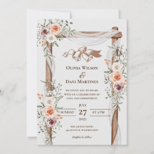 INVITATIONS DE MARIAGE modèle EN LIGNE avec fronti