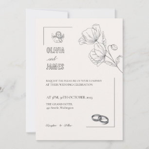 INVITATIONS DE MARIAGE modèle EN LIGNE avec fronti