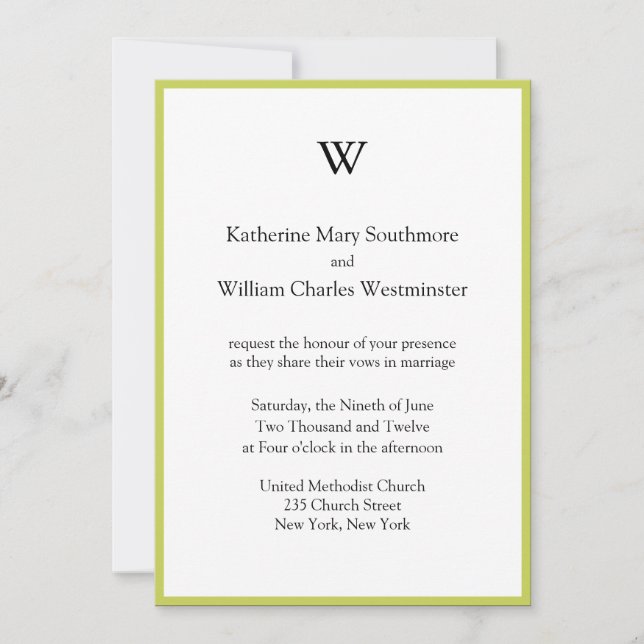 Invitations de mariage monographie (Devant)