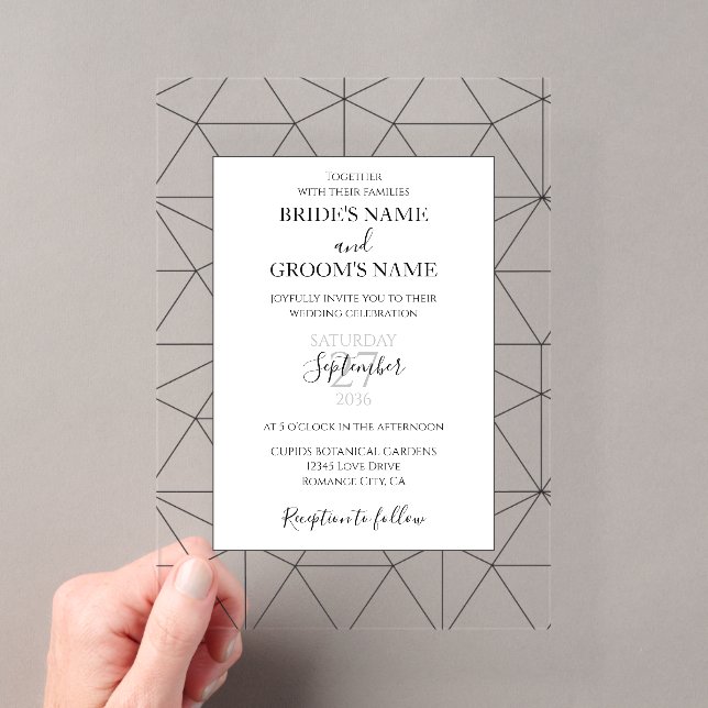 Invitations de mariage Motif géométrique élégantes (In situ (ordinateur de poche))