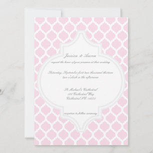 Invitations de mariage Motif rose marocain