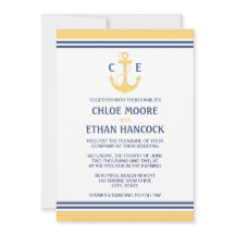 Invitations De Mariage Nautique Jaune