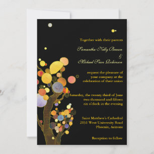 Invitations de mariage noir des arbres fantasques