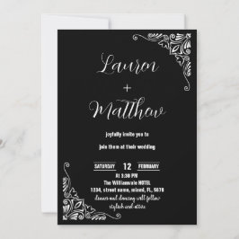 Invitations de mariage noir et blanc