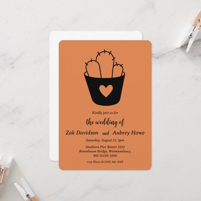 Invitations de mariage occidental boho moderne (Devant/Arrière en situation)