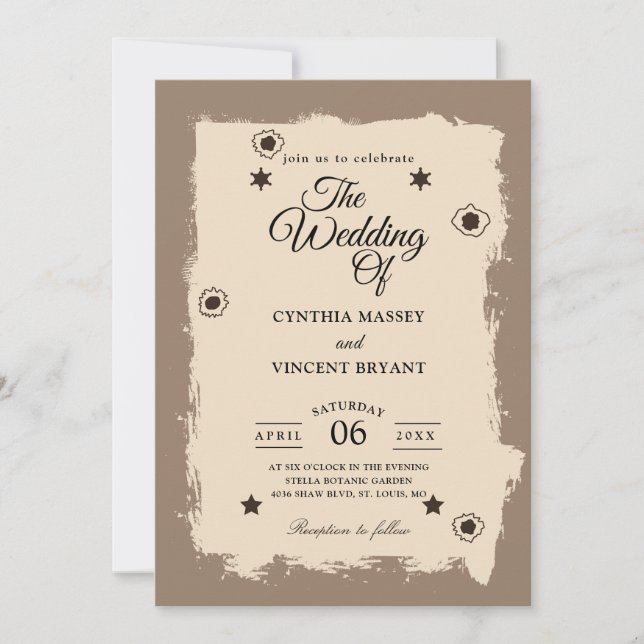 invitations de mariage occidentales (Devant)