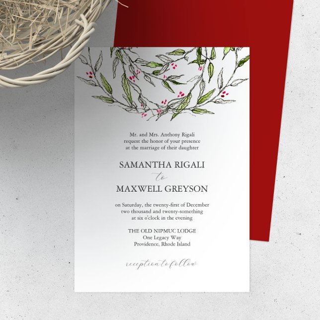 Invitations de mariage officielles Végétation bota (Formal wedding invitations botanical greenery art by Victoria Grigaliunas of Do Tell A Belle)