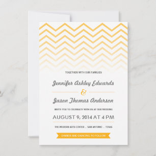 Invitations de mariage Ombre Jaune Chevron