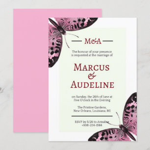 Invitations de mariage papillon, invitations de ma