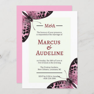 Invitations de mariage papillon, invitations de ma