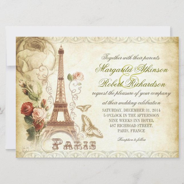 Invitations de mariage PARIS (Devant)