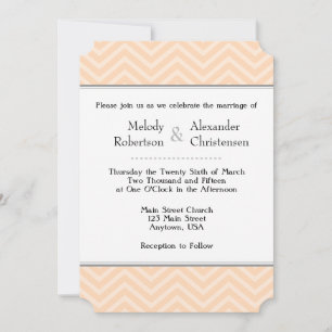 Invitations de mariage Peach Chevron