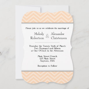 Invitations de mariage Peach Chevron