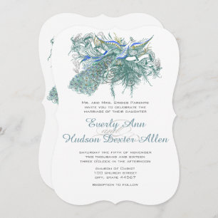 Invitations de mariage Peacock vintage