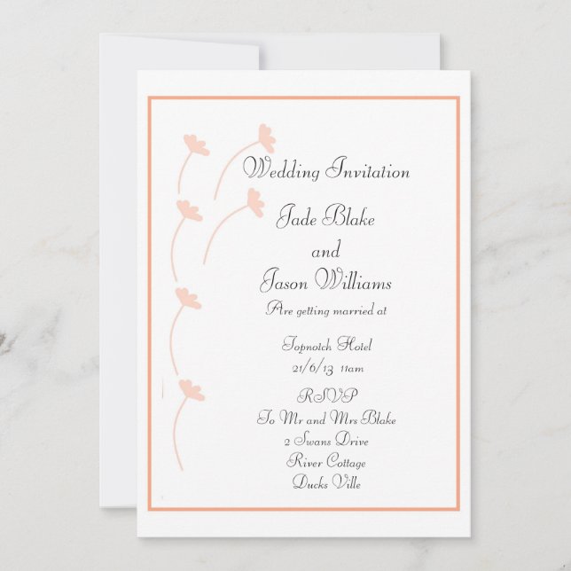 Invitations de mariage personnalisées (Devant)