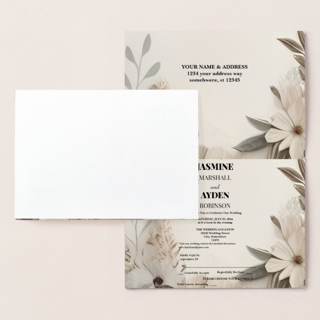 Invitations de mariage personnalisées élégantes (Affichage)