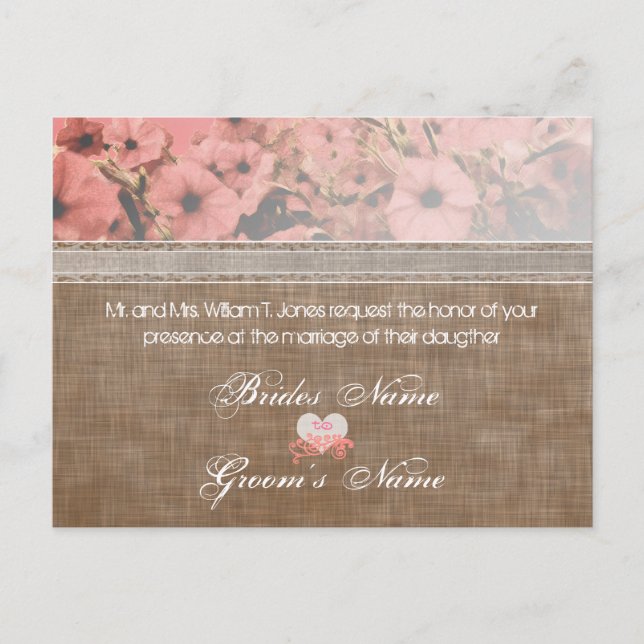 Invitations de mariage Petunia (Devant)