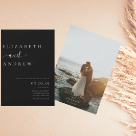 Invitations de mariage photo minimaliste tendance