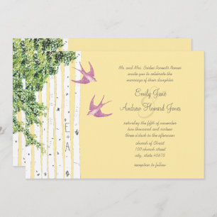 Invitations de mariage pour Inséparable violet Bir