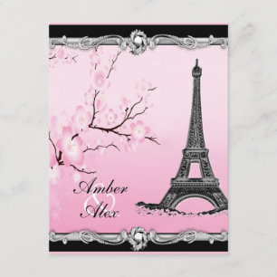 Invitations de mariage pour la tour Eiffel parisie