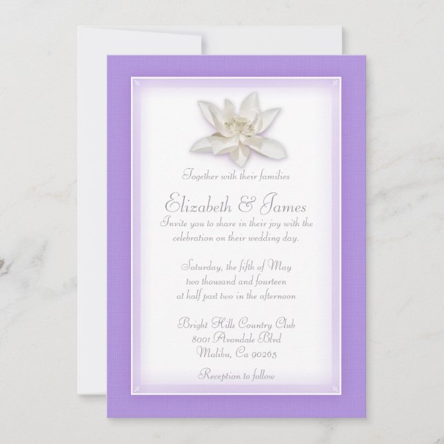 Invitations de mariage pour les prêteurs (Devant)