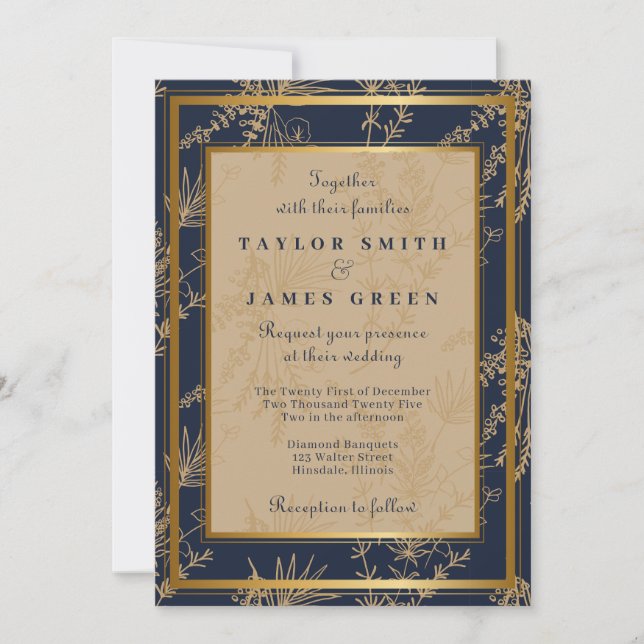 Invitations de mariage pour les vacances d'hiver v (Devant)