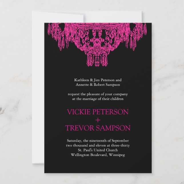 Invitations de mariage pour lustre classique (Devant)