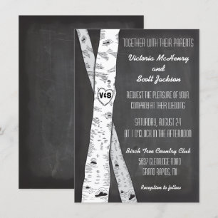 Invitations de mariage pour oiseaux en tableau noi