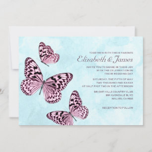 Invitations de mariage pour papillons vintages