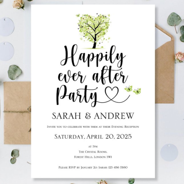 Invitations De Mariage Printemps Vert Heureux Jama (Créateur téléchargé)