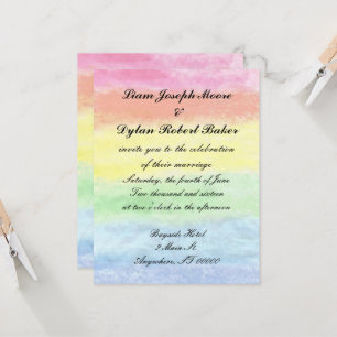 Invitations de mariage "Rainbow Watercolor"