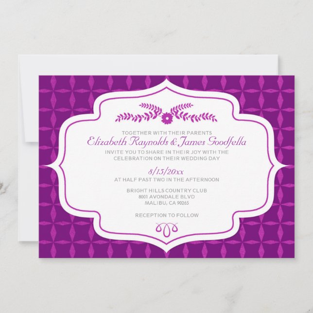Invitations de mariage rétro d'automne (Devant)